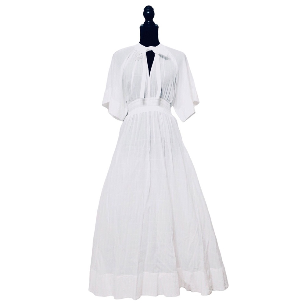 Lee Mathews Tie Back Maxi Dress White Womens Size US 0 / XS